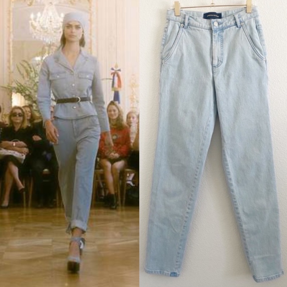 Vanessa Seward Victoire High Rise Straight Leg Light Wash Jeans